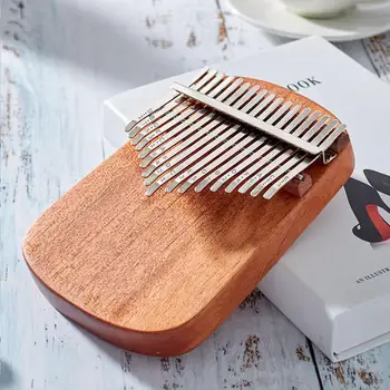 

Newest 17 Keys Kalimba Thumb Piano Mahogany Spruce Panel Round Corner Classic Musical Instrument Wood Keyboard for Beginners