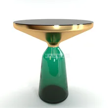 50 см скандинавский роскошный стеклянный чайный столик креативная полупрозрачная стеклянная бутылка для ног дизайн гостиной современный Круглый Чайный журнальный столик S