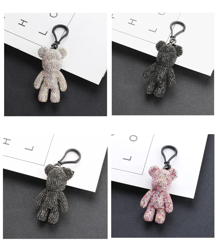 Модный мультяшный брелок Bomgom с кристаллами, Роскошный брелок с мишкой, для женщин, брелок для автомобиля, детский Рождественский подарок, брелок