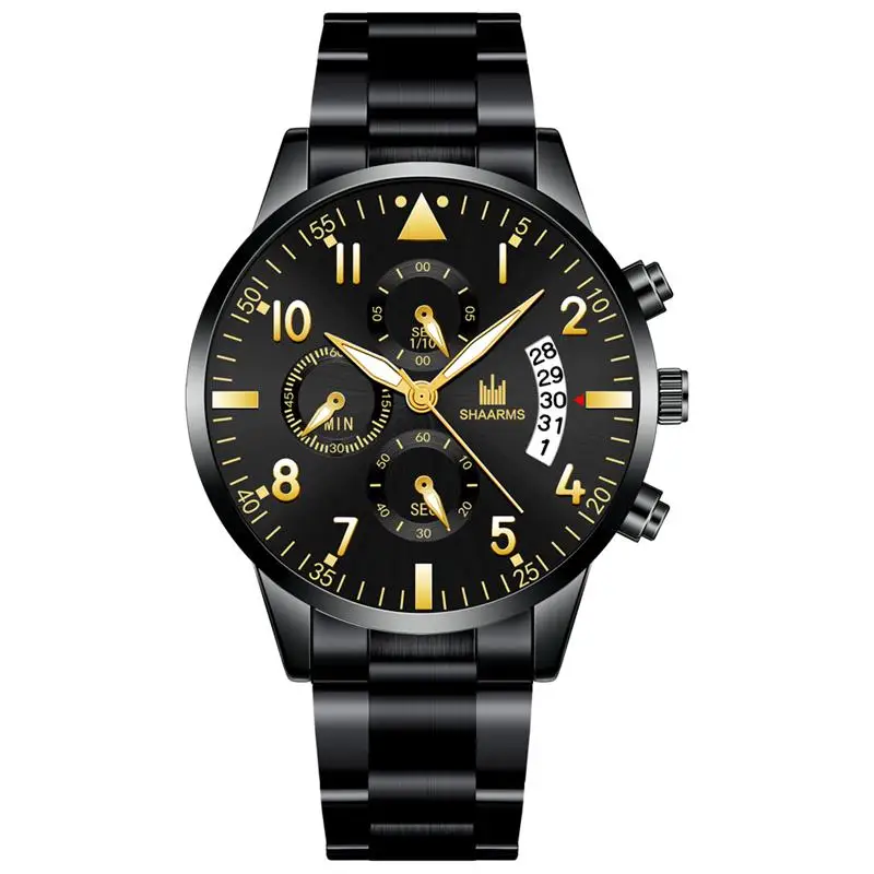 

SHAARMS 2020 erkek kol saati Black Luxury Business Men Watch Fashion Quartz Wristwatch Man Military Sport Watches Date Clock