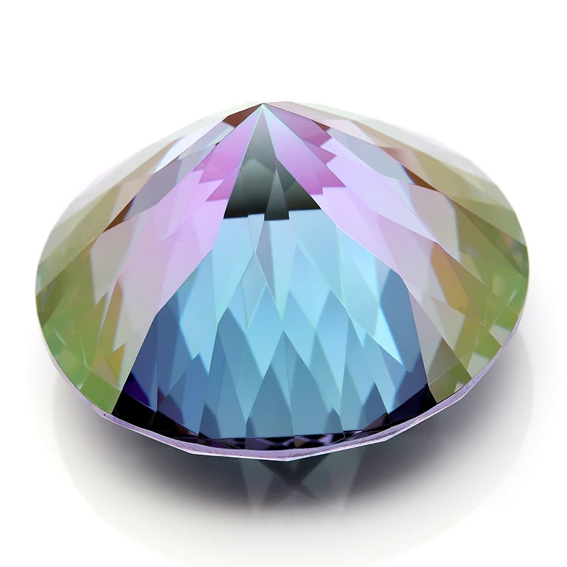 Large Size 50mm Round Shape Electroplating Colorful Cubic