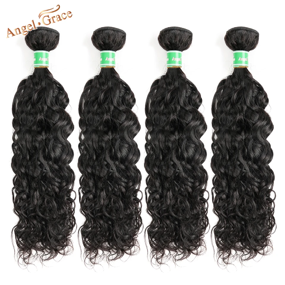 Angel Grace Hair Малазийские Пучки Волос влажная волна 4 пучка сделки 100 г/шт. Remy