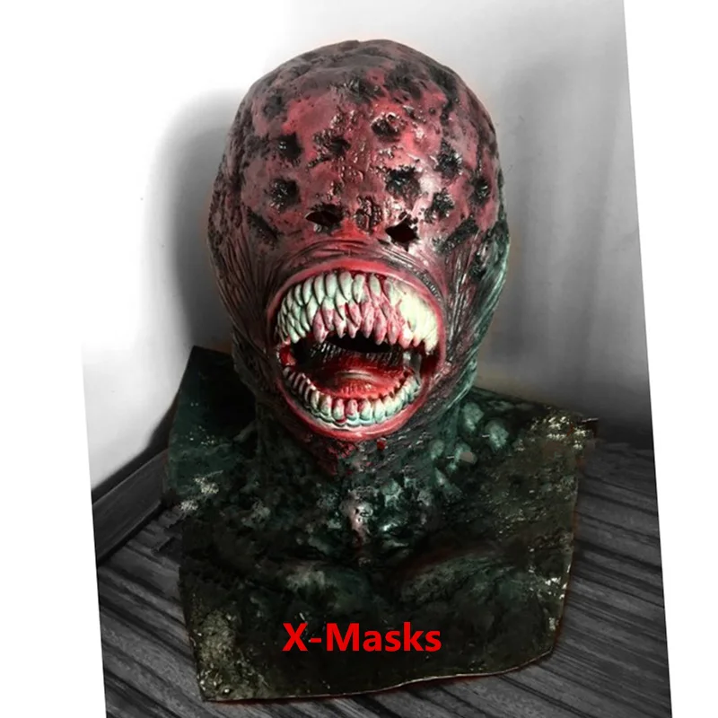 Alien маска хищника Хэллоуин реквизит латекс реалистичный террор триллер шалость страшные маски демон паразит вампир Реалистичная тушь для ресниц