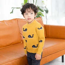 

Soft Dolphin Pullover Knitting Kids Sweaters Spring Winter Baby Girls Warm Tops Bottoming Children Clothes High Quality