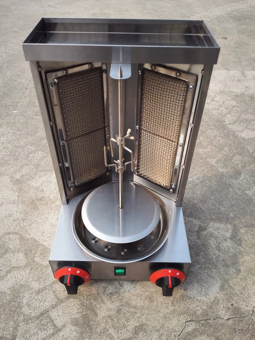 110v 220v Gas Kebab Shawarma Electric Heating BBQ Lamb Griddle Vertical Meat Roaster Baking Oven Machine 5