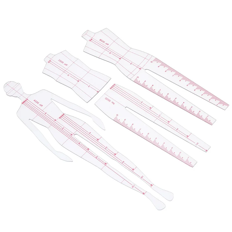 4PCS/set Drawing Human Dynamic Prototype Ruler Templete For Women ...