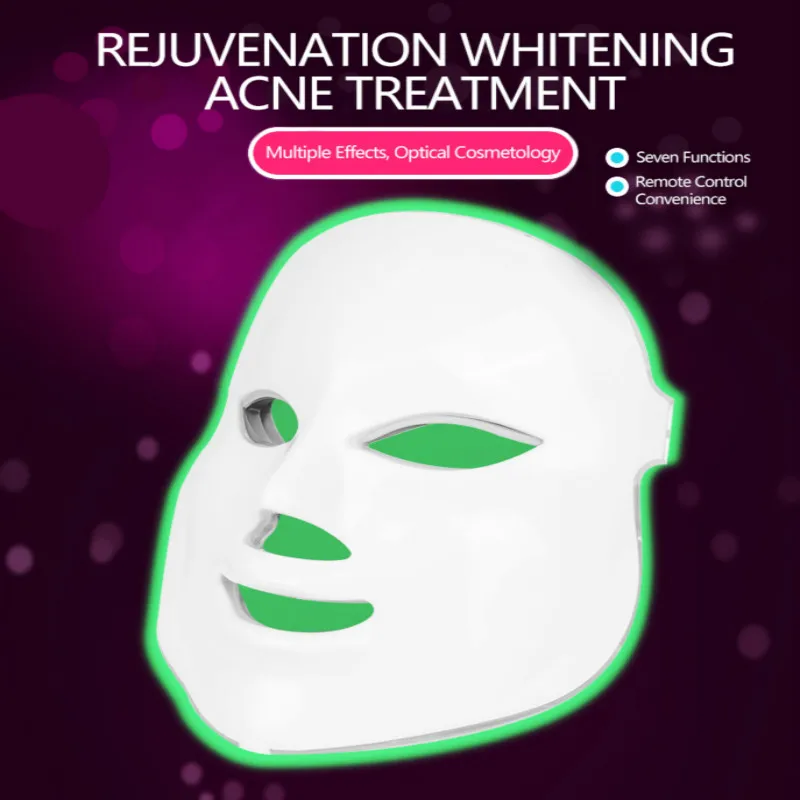  7 Color Light Face Mask Skin Rejuvenation Whitening LED Mask Photon Beauty Wrinkle Removal Machine  - 4000561989888
