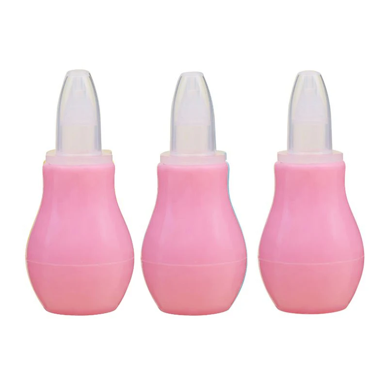 3 Pink Силиконовый аспиратор для носа для новорожденных, очиститель для носа для малышей, Вакуумная присоска для младенцев с мягким наконечником, товары для ухода за ребенком - Цвет: 3 Pink