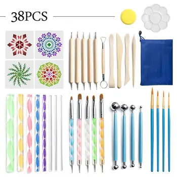 

38pcs Mandala Dotting Tools Set for Painting Rock Clay Pottery Art Craft Stencil 24BB