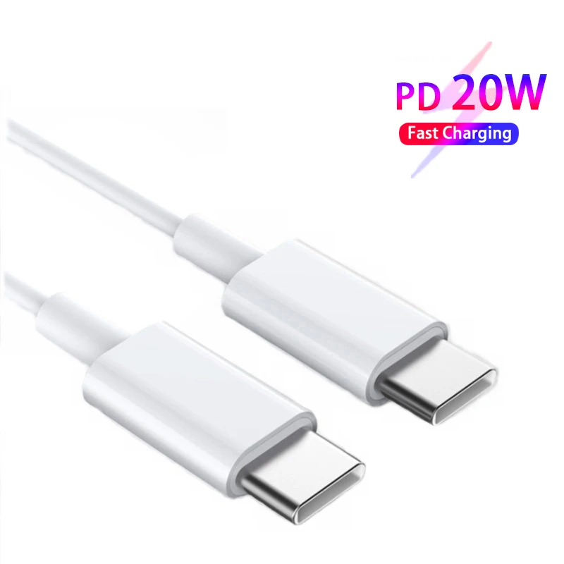 Кабель USB C-Type C для быстрой зарядки Android USBC 20 Вт PD шнур передачи данных Huawei P30 Xiaomi 10 11