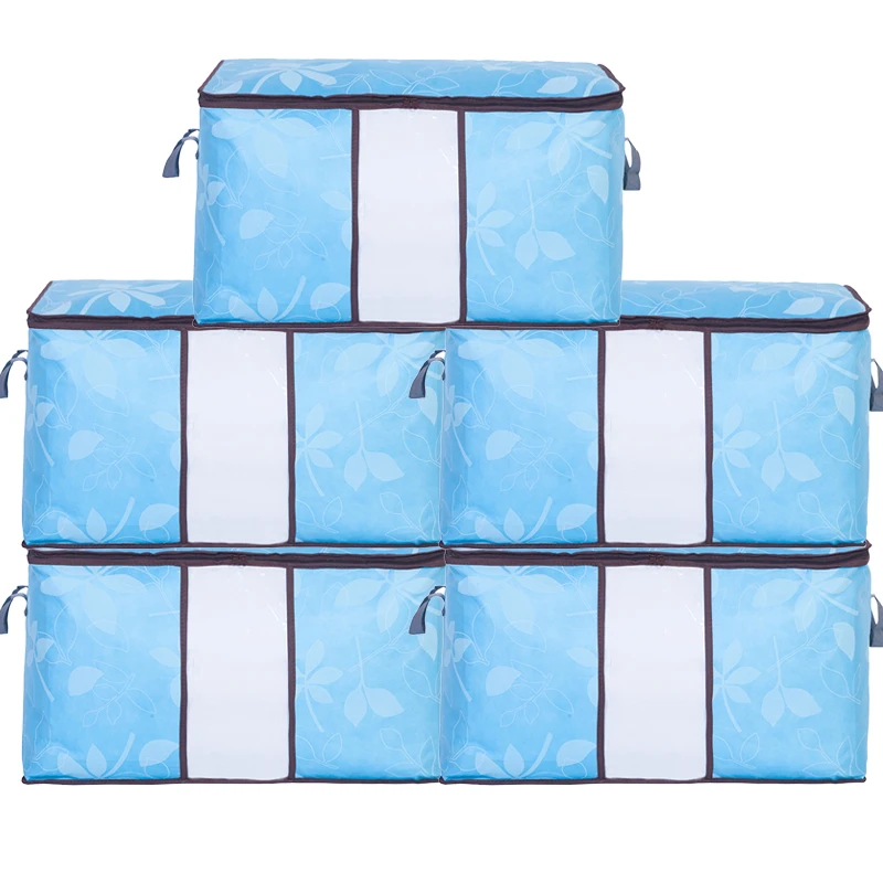 

New 5 pcs/set Non-Woven Fabric Storage Bag Large Capacity High Performance Closet Organizer Home Container For Quilt Clothing