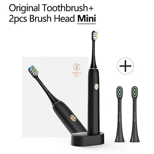SoocasMiniKitBlack Xiaomi Soocare X3 X3S Soocas электрическая умная зубная щетка Водонепроницаемая беспроводная зарядка Android iOS приложение пульт дистанционного управления - Цвет: SoocasMiniKitBlack