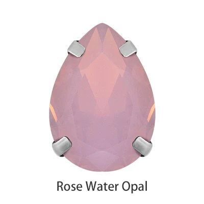 Rose Water Opal Топ Белый Кристалл из опала падение K9 стекло ювелирные изделия со стразами сшить с серебряным украшение коготь Рождественская Одежда Украшение свадебное платье - Цвет: Rose Water Opal