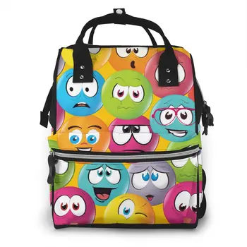 

Cartoon Emoticon Baby Nappy Changing Diaper Mummy Bag Maternity Backpack Bags Stroller Baby Care Waterproof Backpack