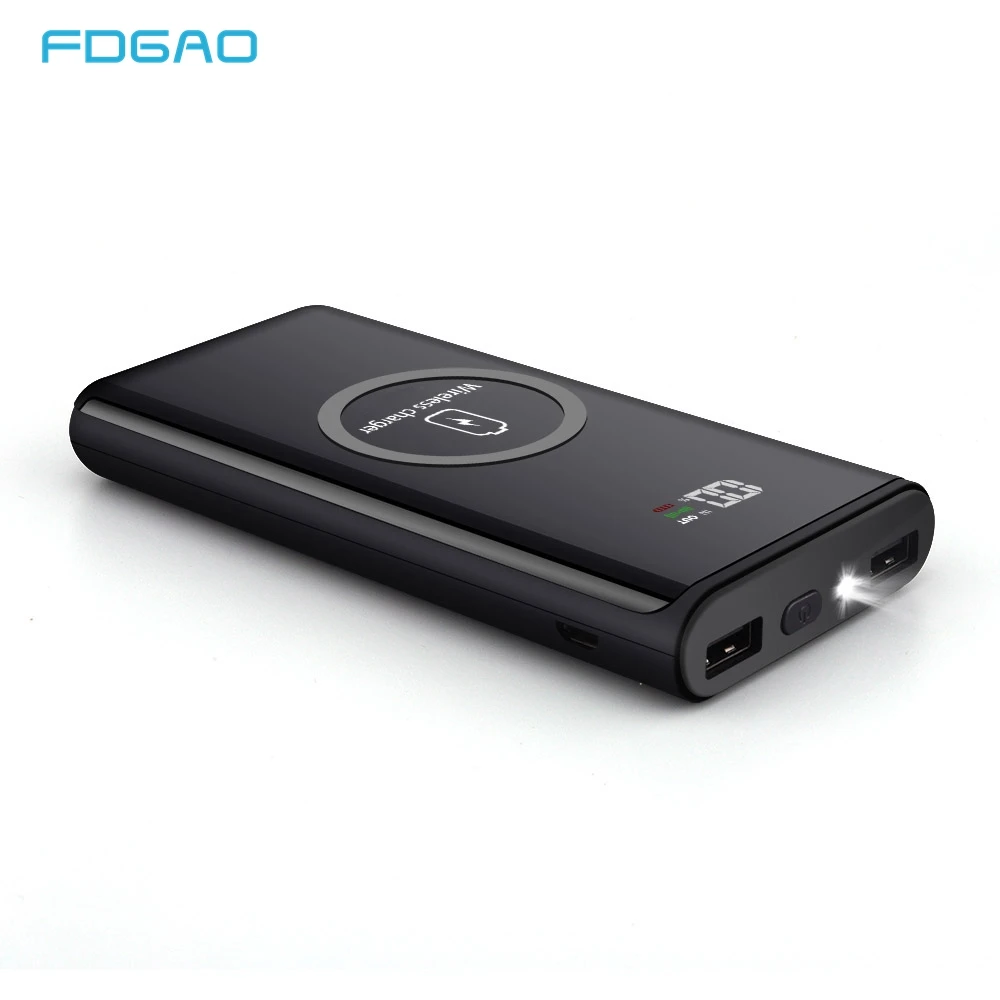 

FDGAO Power Bank Portable Charging PowerBank 20000mAh USB External Battery Qi Wireless Charger For iPhone Samsung Xiaomi Huawei