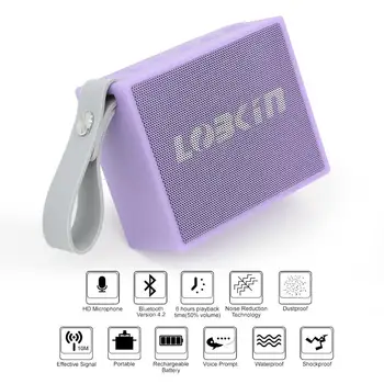 

Lobkin Portable Bluetooth Speaker IPX6 Waterproof Built Mic Dustproof Wireless Handsfree Speakers For Bathroom Pool And Beach