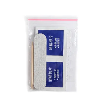 

1SET High Quality Wear Fake Nail Toolkit Wood Stick Purlin 24 Stick Jelly Gel Alcohol Cotton Fake Nail Wear Accessories DL