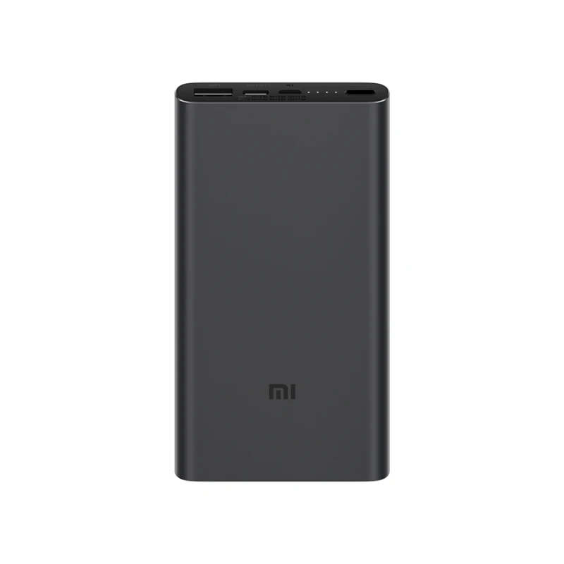 Black 10000 мАч Xiaomi Mi внешний аккумулятор 3 PLM12ZM Двусторонняя Быстрая зарядка USB-C Двойной вход двойной выход 10000 мАч Внешний аккумулятор для iPhone 11 Pro - Цвет: Black