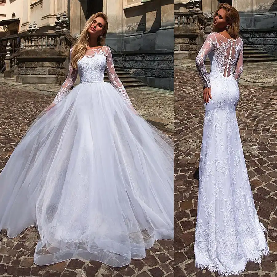 2 in 1 wedding dress