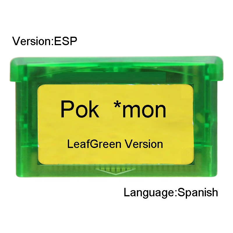 Poke LeafGreen Версия 32 бит видеоигры картридж Консоли Карты ESP версия испанский язык