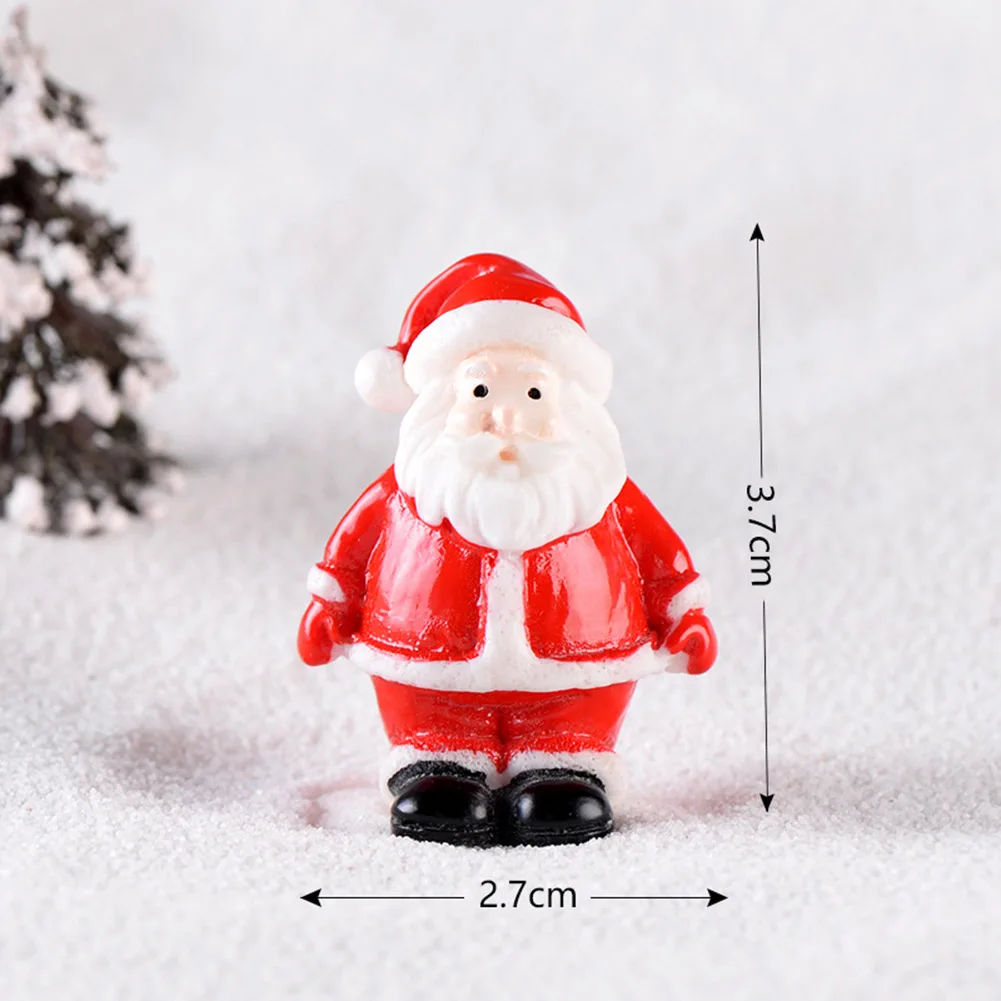 Милый мини-Рождественский Санта-Клаус, дерево, снеговик, украшения, мини-статуэтка, фигурка, сделай сам, сказочные изделия, Рождественский зимний декор в горшках