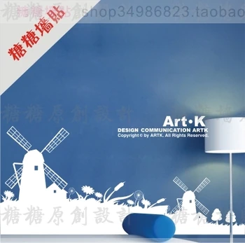

Windmill Wall Sticker Vinyl Stickers Decor Mural Art Living Room Home Decoration Windmill Wall Decal