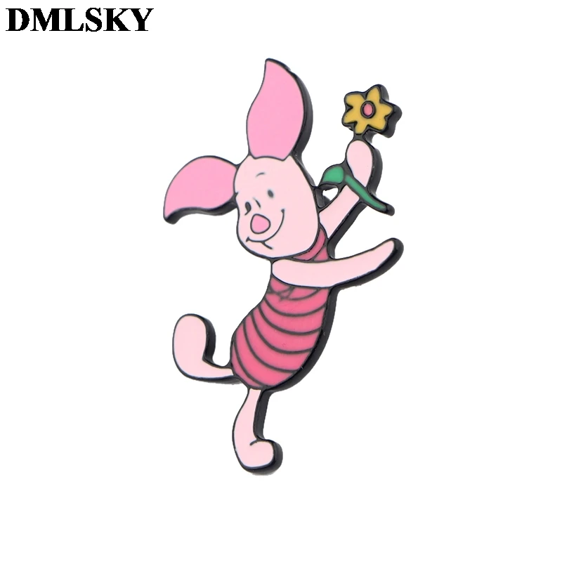 DMLSKY Pig милые булавки металлический значок мультяшный персонаж креативные булавки значок на рюкзаке булавки броши для одежды булавки для галстука M3948