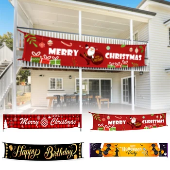 

Holidays Banner Outdoor Red Christmas Banner Decorations Xmas Party Supplies Outdoor & Indoor Decor B88