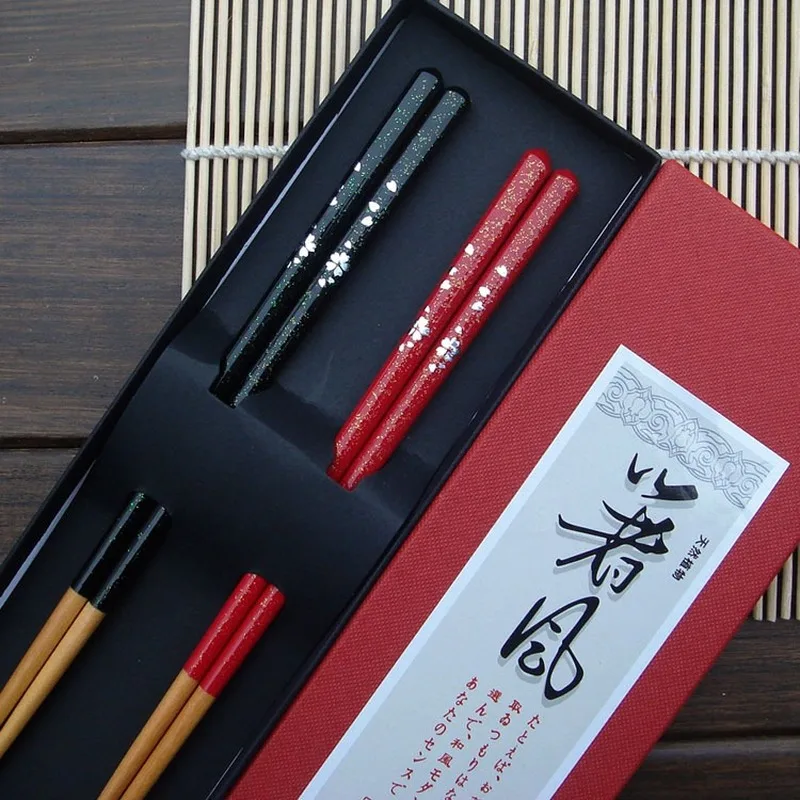 2 пары свадебные парные палочки из натурального дерева для еды с принтом