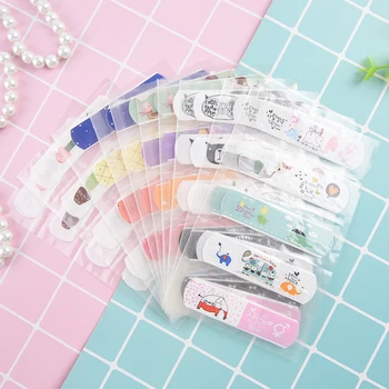 

10pcs Cartoon First Aid Waterproof Bandages Breathable Cute Band Aid Hemostasis Adhesive Bandages Emergency Kit