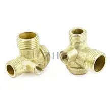 Золотистые фитинги на воздушный компрессор мужской женский резьбовой обратный клапан разъем 2 шт