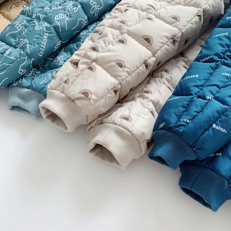 

Children's Autumn And Winter Warm Down Cotton Pants Baby Winter Trousers Printed Pants