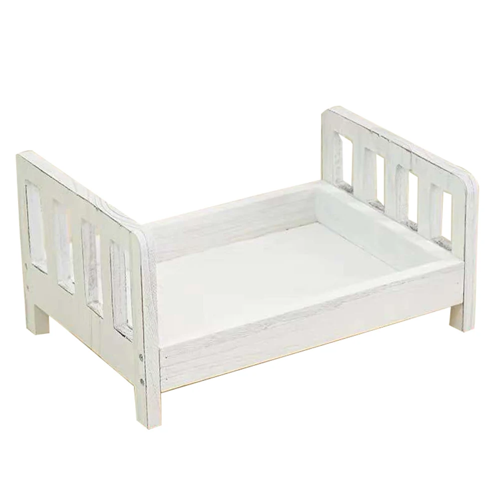 Frazazy Baby Wooden Bed Gift Photo Prop Posing Portable Durable Photography Shotting 