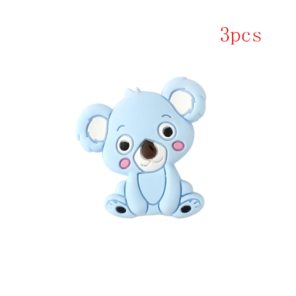 Beads Blue Keep&Grow, коала, силиконовые бусины, без бисфенола, грызуны, Детские Силиконовые Прорезыватели, сделай сам, прорезыватели, ожерелье, подвеска, детский силиконовый браслет - Цвет: Beads Blue