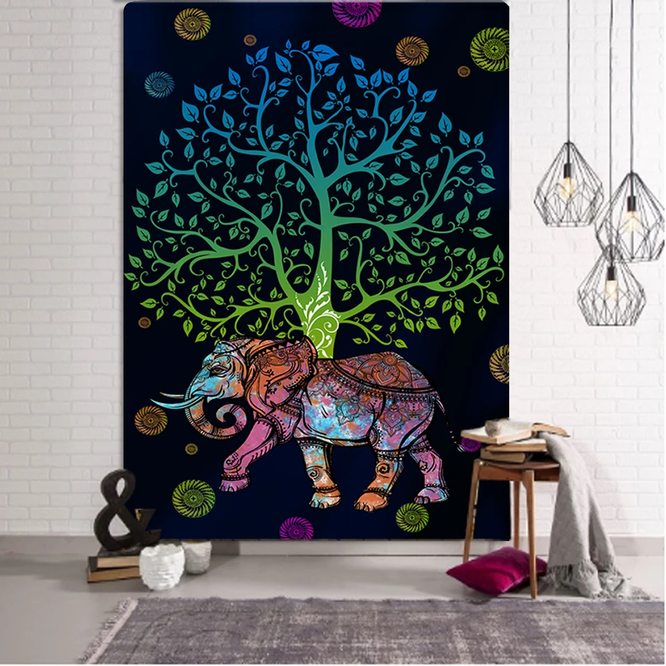 Bohemian Mandala Elephant Tapestry Wall HangingSandy BeachPicnic Throw Rug Blanket Camping Tent Travel Sleeping Pad Custom Room | Дом и сад