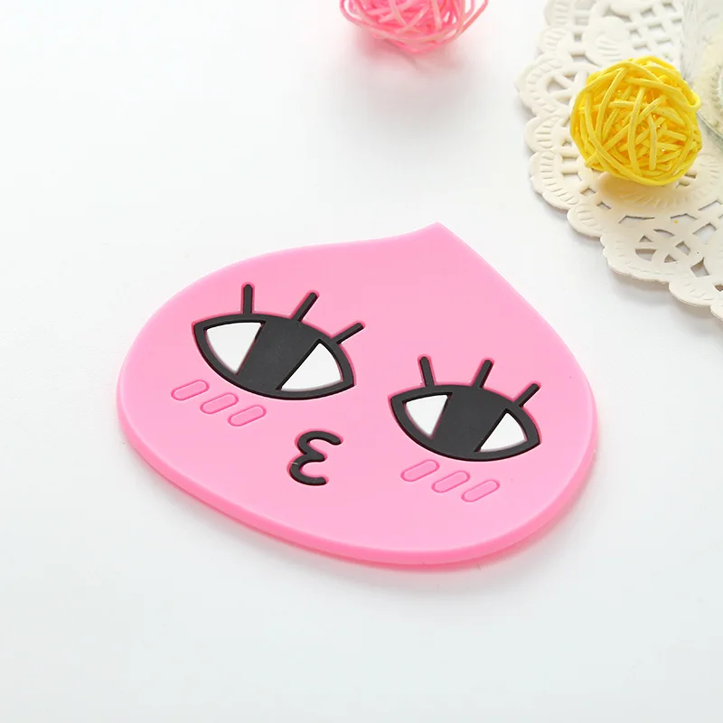 C New Coaster Decorative Silicone patch Cartoon Cocoa Friends Cup Mat Party Favors Kawaii Kids Girl Student Tools Party Gifts - Цвет: C