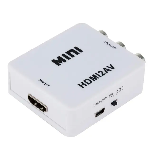 HDMI-compatible TO AV RCA CVSB L/R Video 1080P Scaler Converter Box HD All Cables Types Gadget Music Music & Sound TV Accessories cb5feb1b7314637725a2e7: Black|White