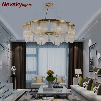 

Modern glass lustre living ceiling chandelier lighting dining gold fixtures kitchen pendant chandelier minimalist lights bedroom