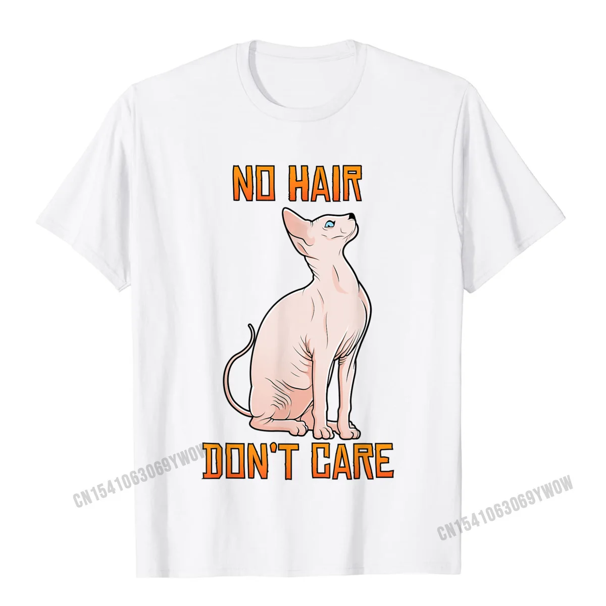 2021 Hot Sale Men T-shirts Gift Summer Tops Shirts Pure Cotton Short Sleeve Europe T-Shirt Crew Neck Drop Shipping Cute Hairless Sphynx Cat Shirt No Hair Dont Care T-shirt__757 white