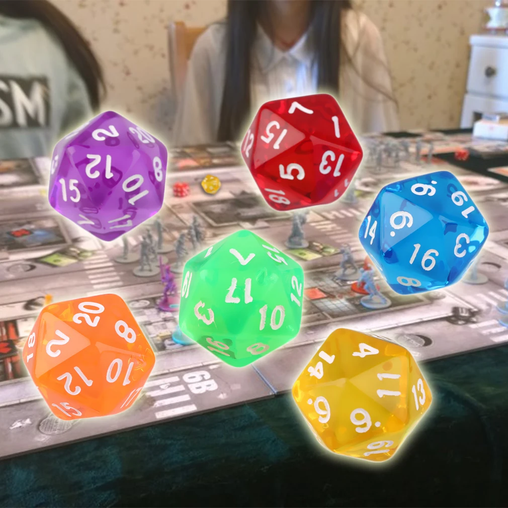 6 шт./компл. акриловые игры мульти стороны игральные кости D20 игральные кубики игры смешанный цвет показывает свои игровые навыки