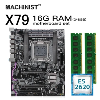 

X79 LGA 2011 motherboard set kit atx with Intel Xeon E5 2620 CPU 16G(2*8G) 1600mhz REG ECC RAM M.2 NVME SSD