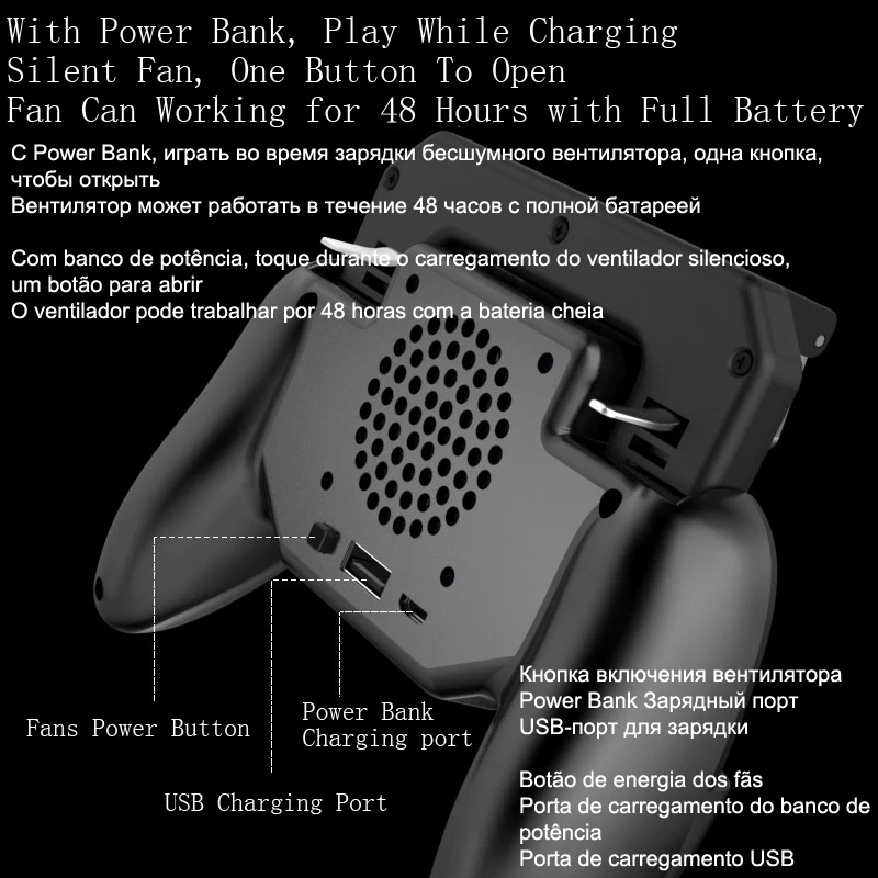Gaming l1 r1 Controle Joystick para Android Iphone Telefone Gamepad Pubg Controlador Móvel Gatilho Joypad Jogo Console Almofada Celular - Image 3