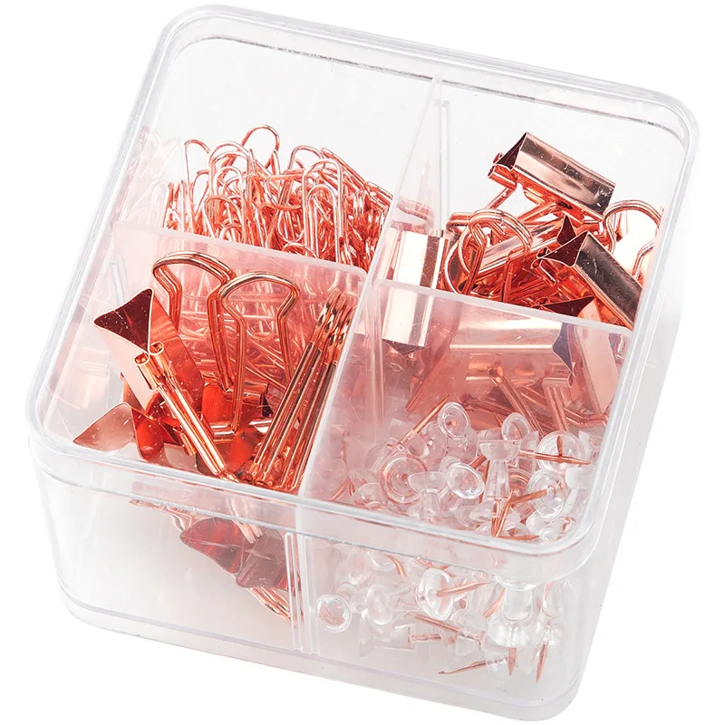 

Deli 78551 Packaged Combination (Rose Gold) Clip Push Pin And Wallet Combination-Office