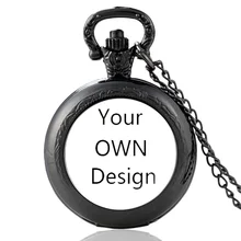 5 шт. ваш собственный дизайн фирменный логотип/изображение на заказ мужские и wo Мужские кварцевые карманные часы