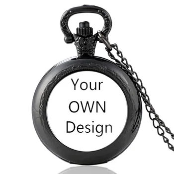 

5Pcs Your OWN Design Brand Logo/Picture Custom Men and women Quartz Pocket Watch