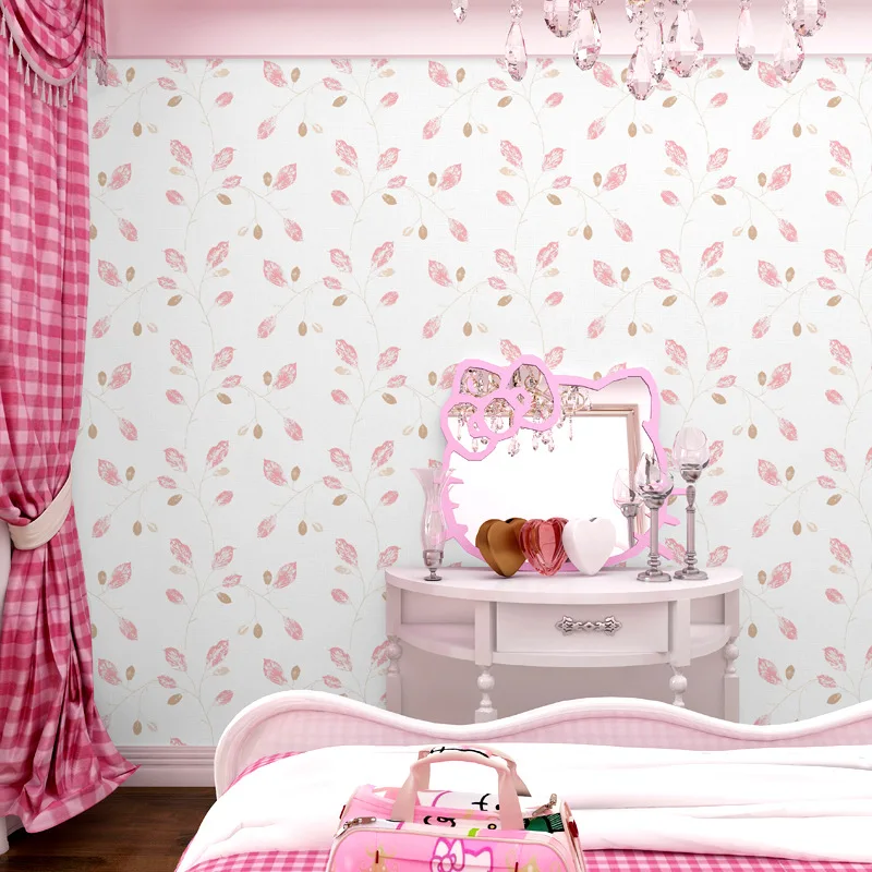 

Modern minimalist leaves plain color non-woven wallpaper DIY AB version can match for living room bedroom furniture background