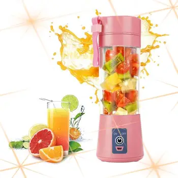

Portable Juicer Electric USB Rechargeable Portable Mixer 6 Blades Juicer Lemon Vegetable Fruit Smoothie Squeezer Processor 380ML