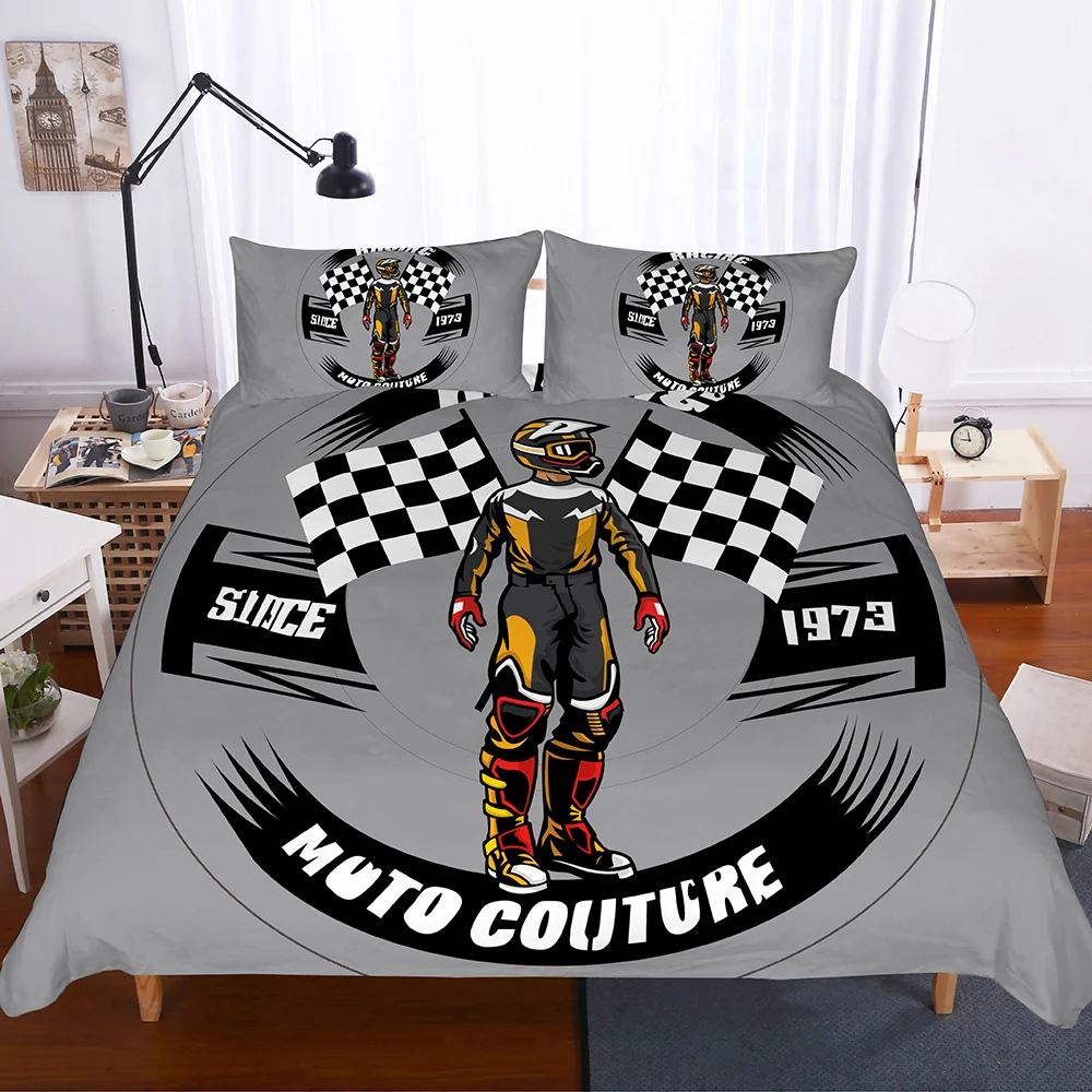 BEST.WENSD Hot Double-single-bedding-set Egyptian cotton 2pcs 3 pcs comforter bedding sets 3d Cartoon Duvet cover set Sports car - Цвет: as picture
