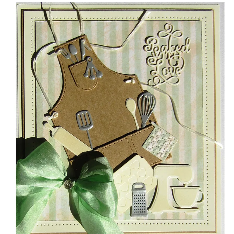 Description Picture 5 of item14Pcs Cute Kitchen Tool Set Metal Cutting Dies Scrapbooking Apron Decoration DIY Photo Album Crafts Cards Making Christmas Dies