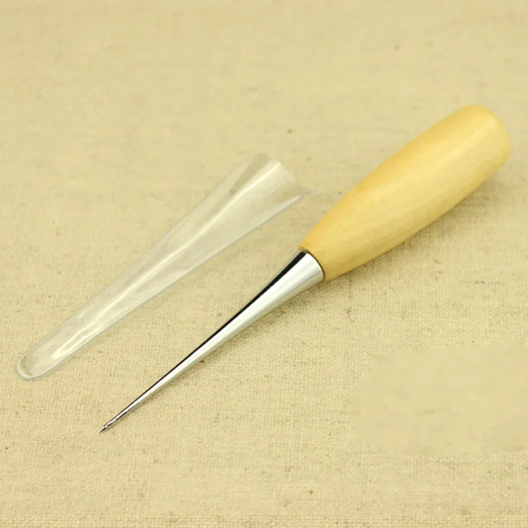 1 шт. профессиональная ткань Awl швейный инструмент отверстие пробивая кожа деревянная ручка сталь awl ремесло сшивание кожа инструменты